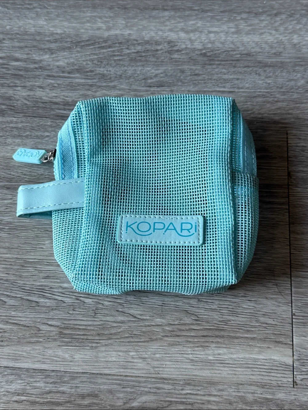 Kopari Teal Mesh Zip Pouch